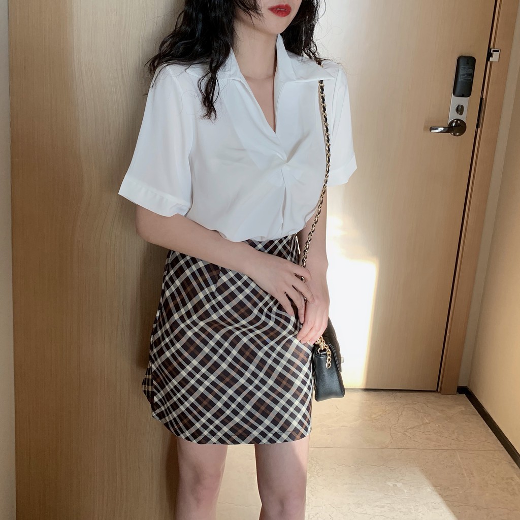 [Kèm Video SP] Áo Sơ Mi Nữ Cao Cấp Tay Lỡ Trơn Màu Phối Xoắn Ngực Kiểu Dáng Trẻ Trung Thời Trang Sugal SO MI NU 008V8