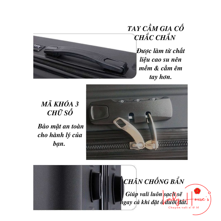 Vali Tay Kéo Du Lịch In Hình XUPAI Dễ Thương Phụ Kiện Đồng Màu Chất Liệu Nhựa PC+ABS Chống Va Đập Hàng Sẵn