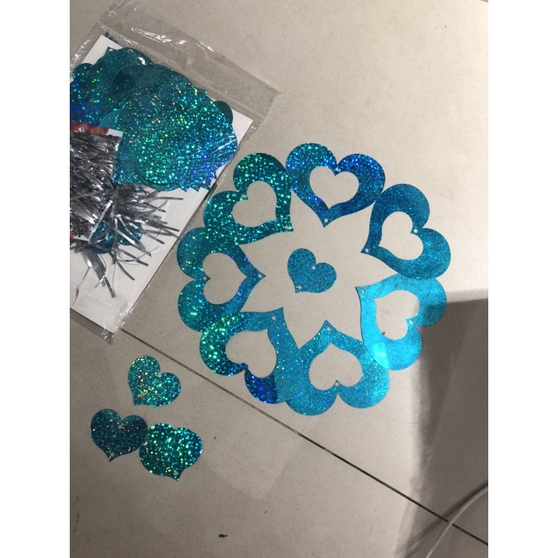 Set Bóng Chữ LOVe Nhũ Kèm Đuôi Dây Tim Xinh