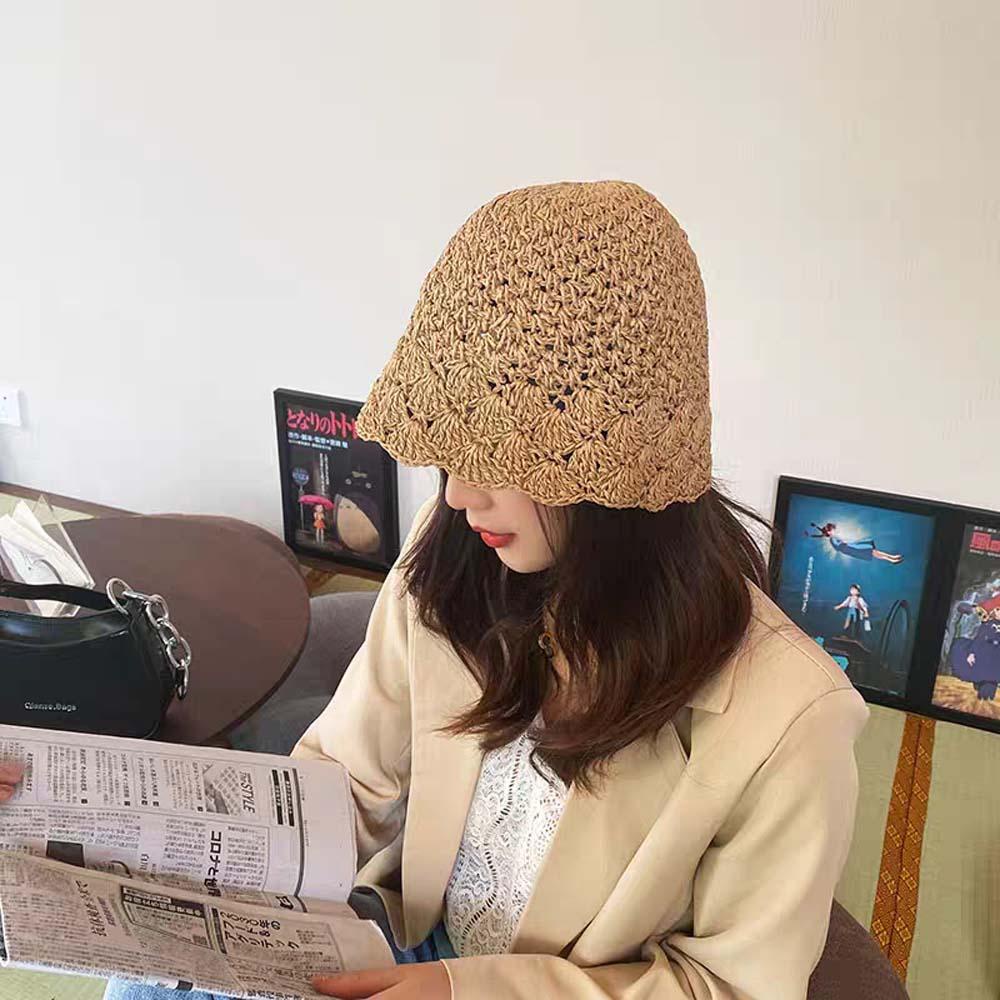 Nón Tai Bèo Đan Cói Phong Cách Hàn Quốc Cho Nữ