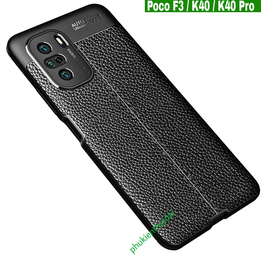 Xiaomi Poco F3 / K40 / K40 Pro ốp lưng chống sốc vân da Auto Focus cao cấp
