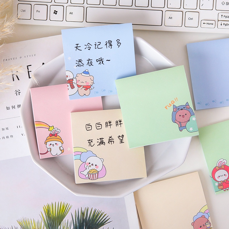 Set 100 Tờ Giấy Ghi Chú Cỡ Lớn Họa Tiết Hoạt Hình Đáng Yêu