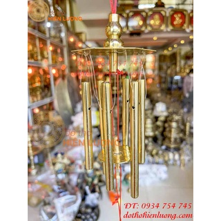 Chuông gió 6 ống bằng đồng phong thủy