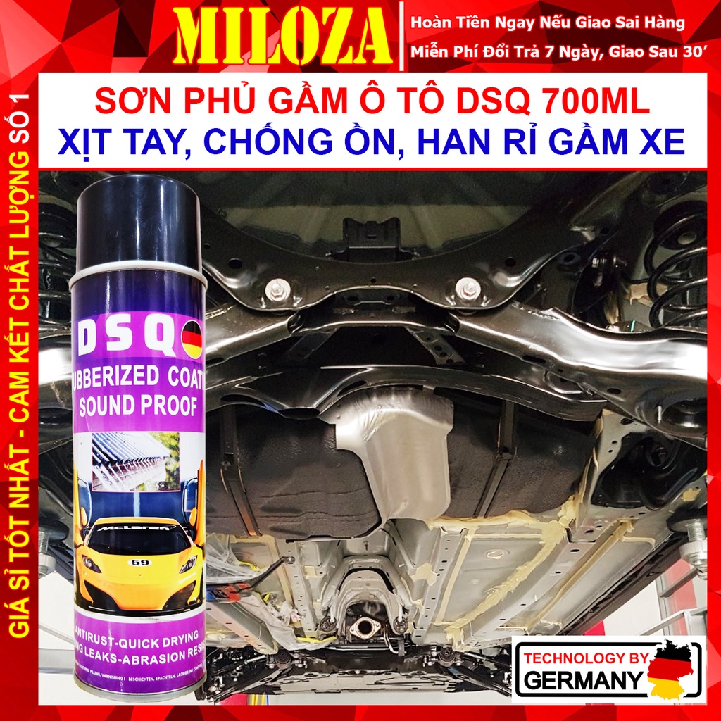 Sơn Phủ Gầm Ô tô - Sơn Phủ Gầm - Xịt Tay, Chống Ồn, Chống Rỉ Sét, Mọt Khung Xe, Tăng Độ Cách Âm Ô tô DSQ 700ML