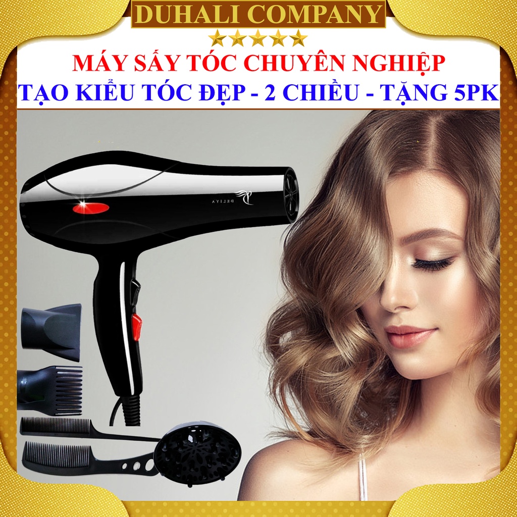 Máy Sấy Tóc - Máy Sấy Tóc Công Suất Lớn - Mini, 2 Chiều, Công Suất Cao 2200w, Salon Tạo Kiểu Đầu - Deliya - Duhali