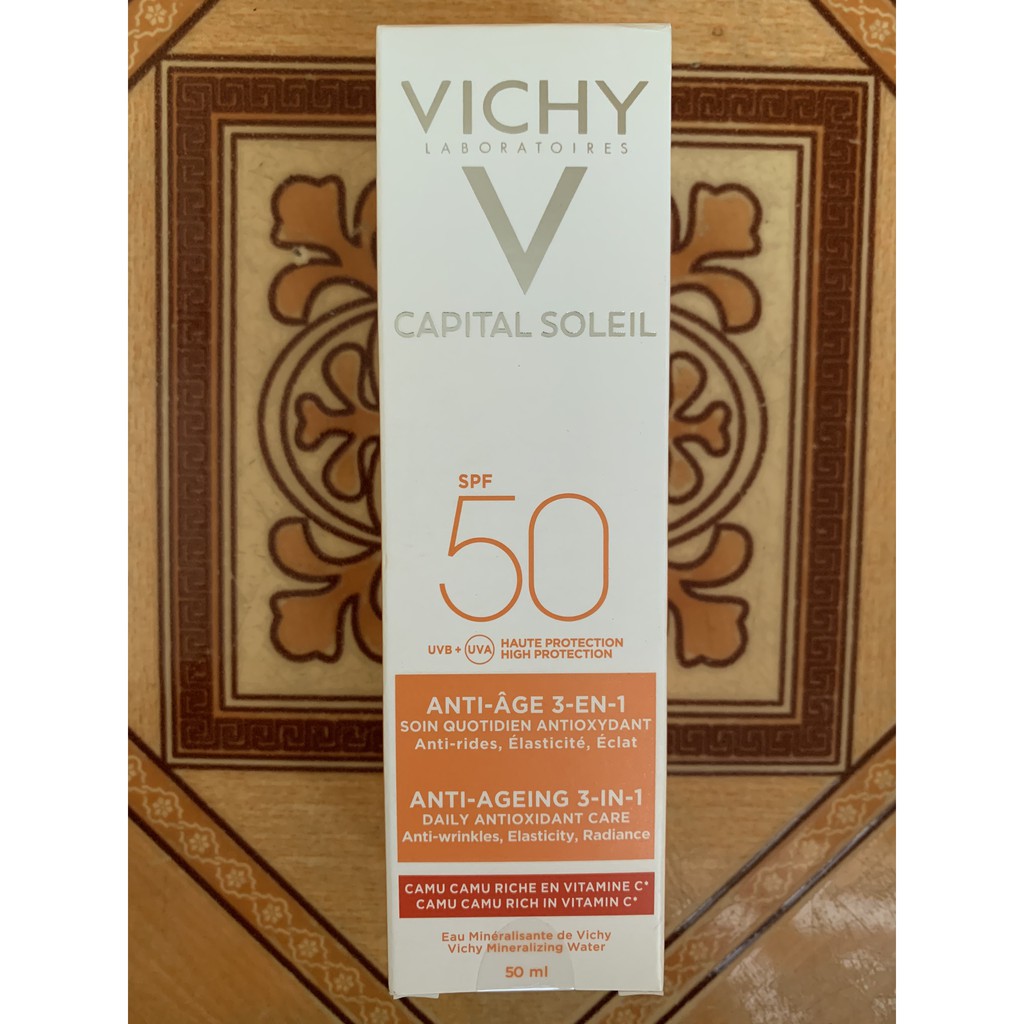 Kem chống nắng bảo vệ và giúp giảm các dấu hiệu lão hóa Vichy Ideal Soleil Anti-Age SPF50 50ml