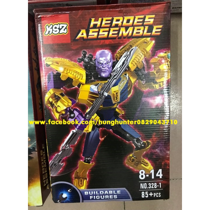 Lego Buildable Figures superheroes nhân vật siêu anh hùng khớp lớn Thanos Black Panther Deadpool Iron-spider Groot