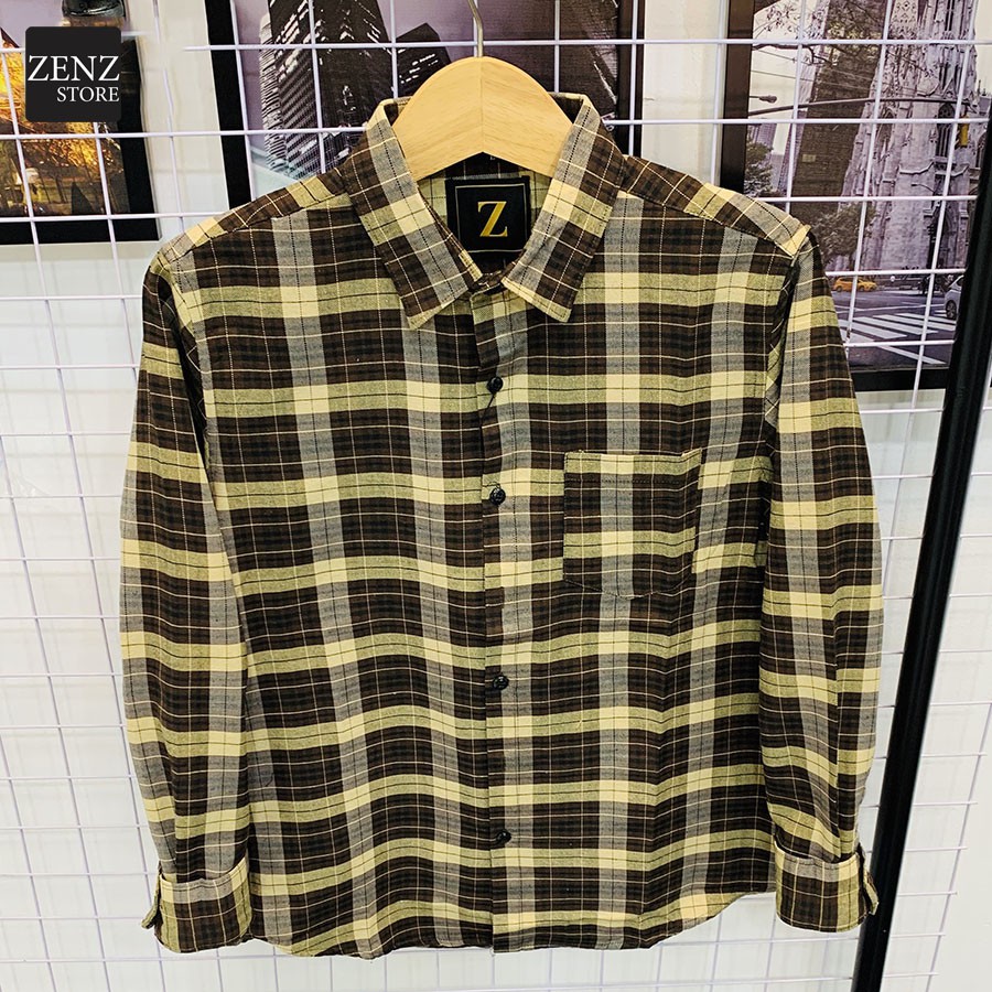 Áo sơ mi nam tay dài caro năng động hiện đại chất vải mềm mát thấm mồ hôi