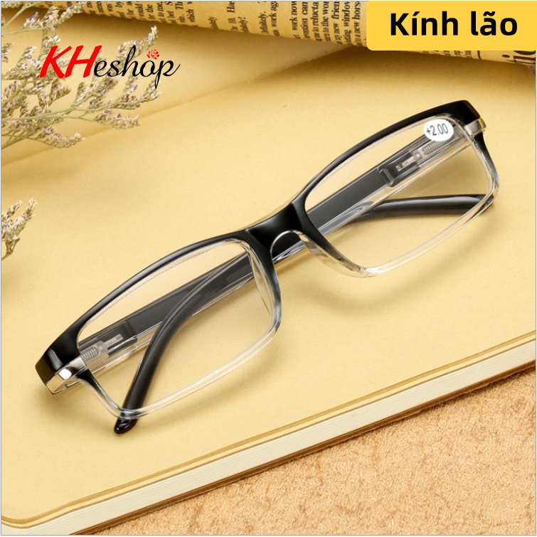 Kính đọc báo,kính lão cho nam nữ chống ánh sáng xanh,hàng nhập khẩu Nhật Bản, gọng vuông bằng nhựa thông siêu bền mã 020