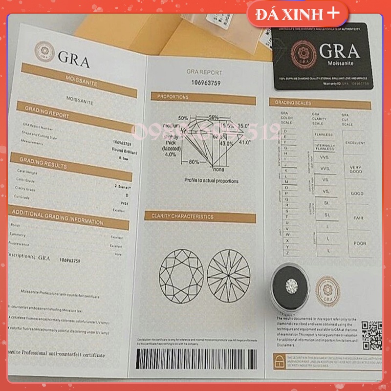 Kim Cương Nhân Tạo Mỹ Moissanite - Kim Cương Gắn Mặt Dây Chuyển - Gắn Nhẫn - Gắn Trang Sức