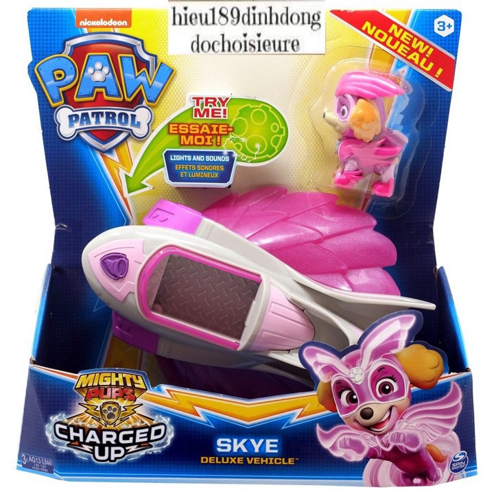 Chó cứu hộ Paw patrol Skye chính hãng xuất mỹ canada kèm xe cỡ lớn có nhạc có đèn