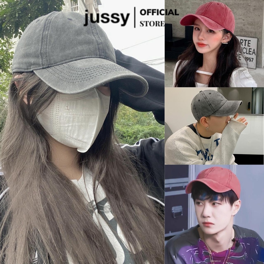 Mũ Lưỡi Trai Trơn Vải Jean Denim Wash Cao Cấp Nón Kết Nam Nữ Jussy Fashion Phong Cách Nón Lưỡi Trai Unisex Form Mềm