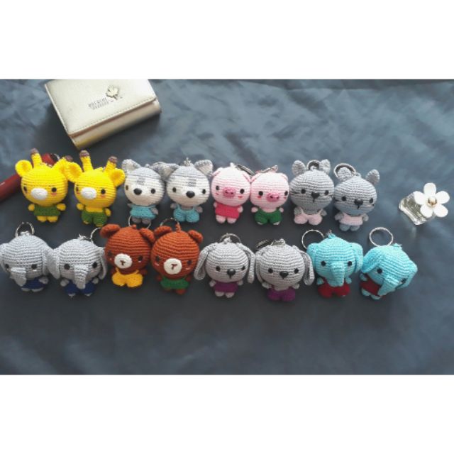 Móc khóa thú bông sợi cotton