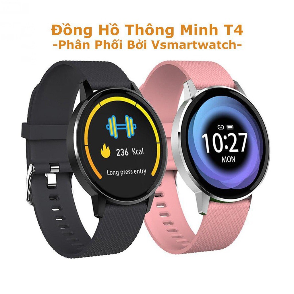 Đồng Hồ Thông Minh Mặt Tròn T4 - Mẫu Đồng Hồ Chống Nước Chuẩn Ip68 - Thông Báo Cuộc Gọi