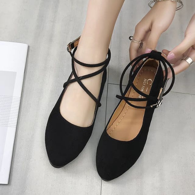 Sẵn hồng 38.GIÀY BÚP BÊ ULZZANG NỮ ĐAN DÂY ôm CỔ CHÂN CỰC HÚT ÁNH NHÌN