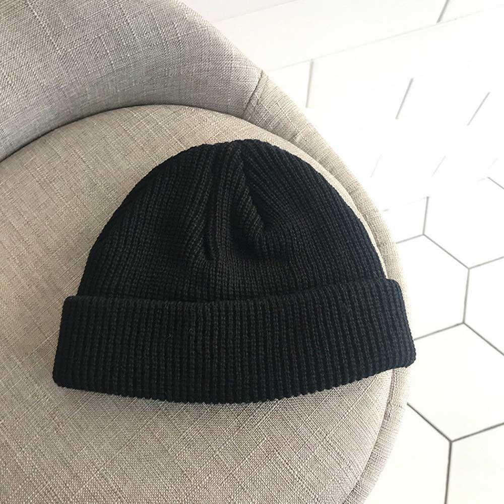 Mũ Len Beanie Ngắn Gân Mùa Đông