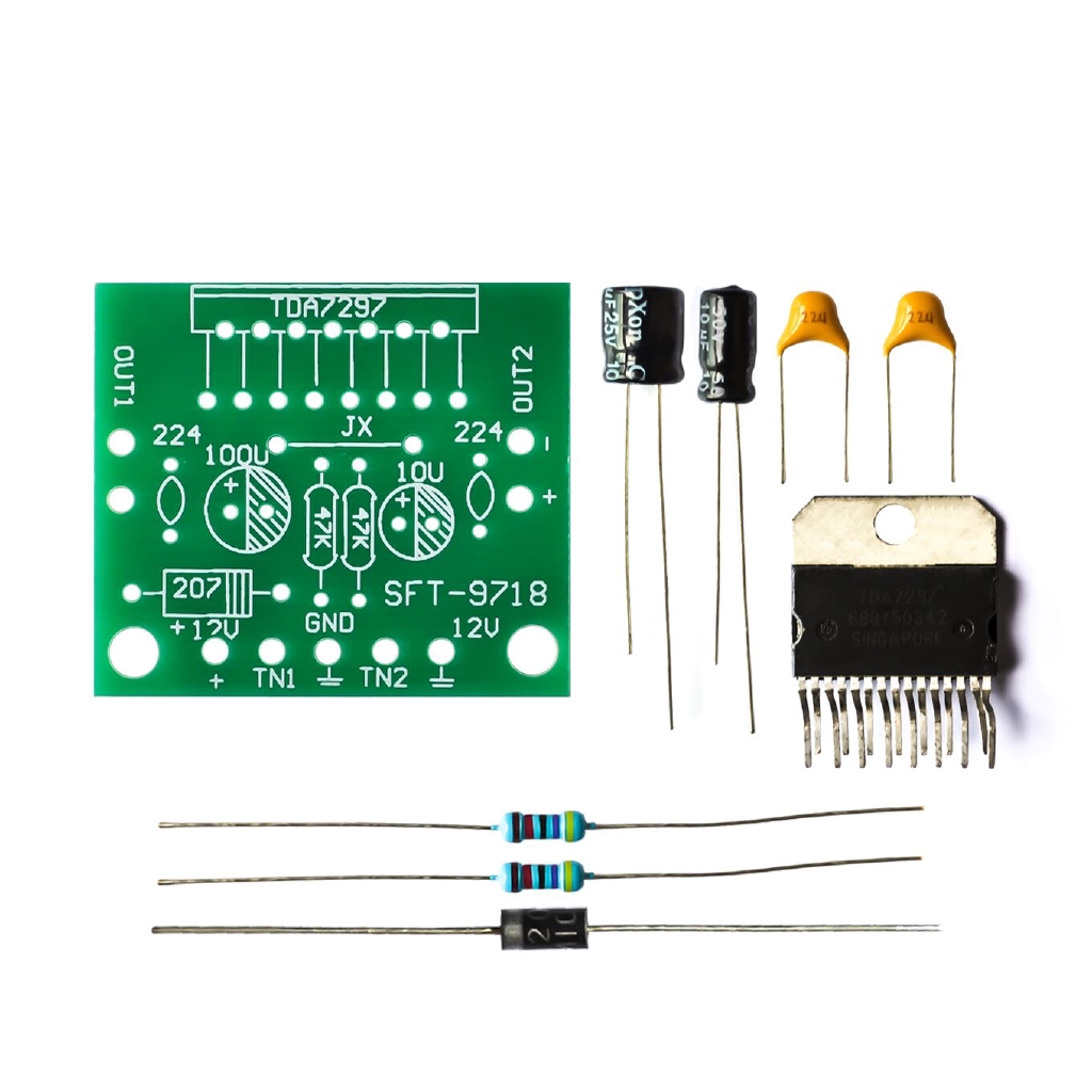 TDA7297 amplifier board spare parts dc 12v grade 2.0 dual audio encoding 15w electronic diy kit