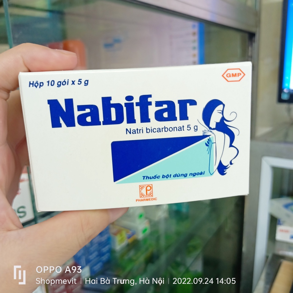 Nabifar bột muối vệ sinh hộp 10 gói