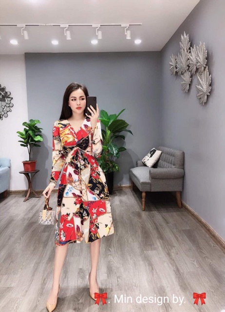 XẢ HÀNG - VÁY RÚT HOẠ TIẾT CHẤT ĐẸP MS22104