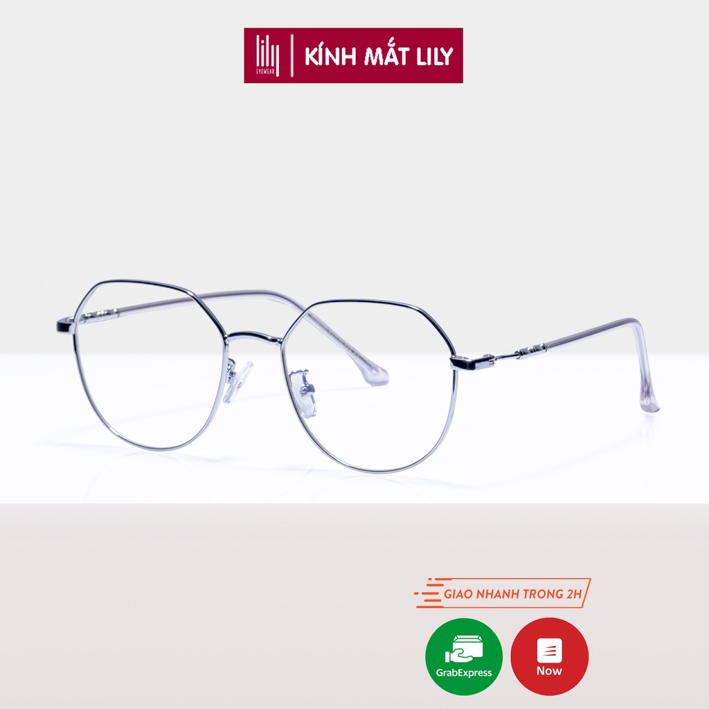 Gọng kính cận nữ kim loại Lilyeyewear mắt tròn thanh mảnh nhẹ nhàng màu sắc thời trang 29100