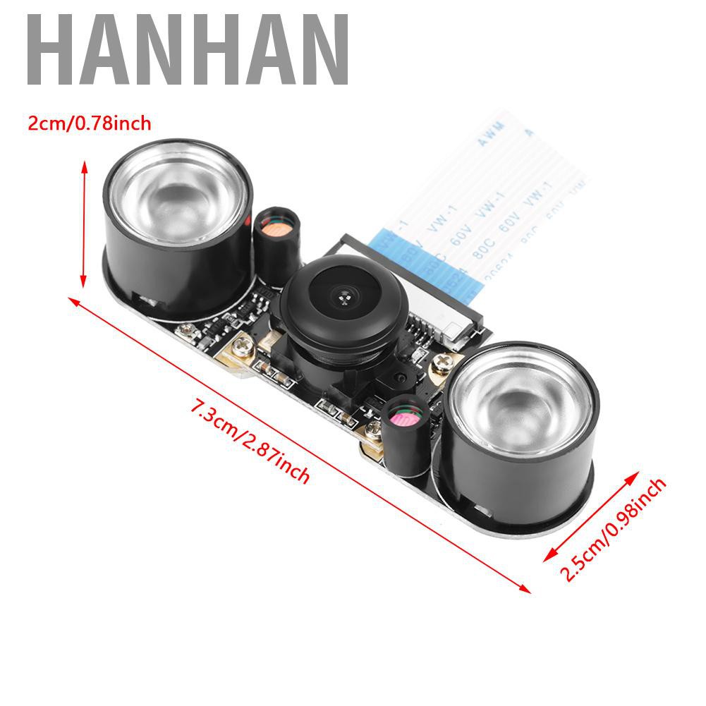 HANHAN 5 Million Pixels Night Vision 130° Viewing Angle Camera Module Board For Raspberry Pi B 3/2