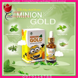Tinh Dầu Húng Chanh lên men Minion Gold 30mL Tinh Dầu tần dày lá giúp cải thiện ho khò khè nghẹt mũi ở trẻ