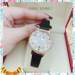 ( TẶNG TAI NGHE )Đồng Hồ Nữ DACR BRAND Dây Da, Viền Đá Sang Trọng, Tinh Tế, Sản Phẩm Đẹp, Được Bảo Hành + Quà Tặng