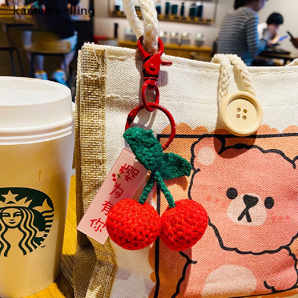 Móc khóa đan len thủ công hình trái cây dễ thương