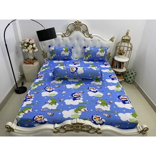 Drap thun❤️FREESHIP❤️ga thun lạnh Hàn quốc mẫu DOREMON( 1 ga,3 vỏ gối)