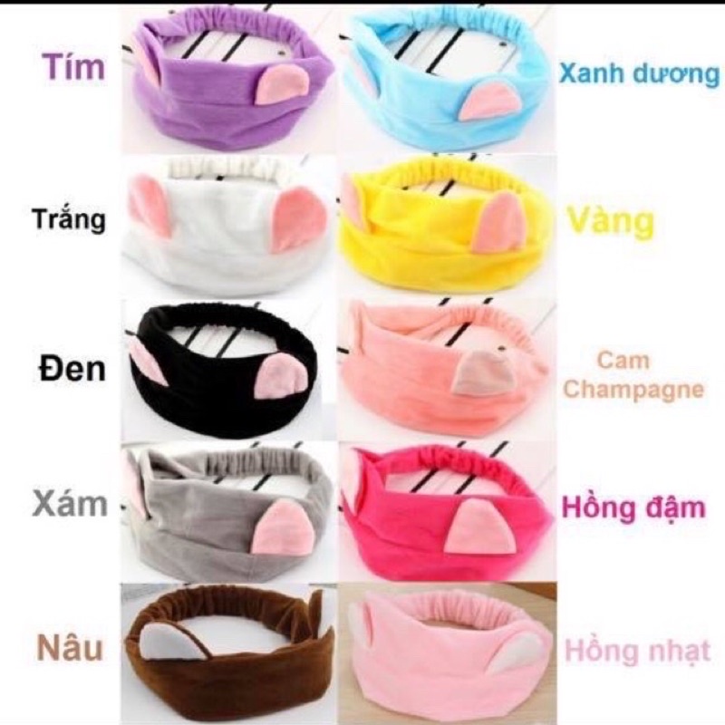 Băng Đô Tai Mèo Min Băng Đô rửa mặt Hàn Quốc nhiều màu dễ thương ( loại 1)