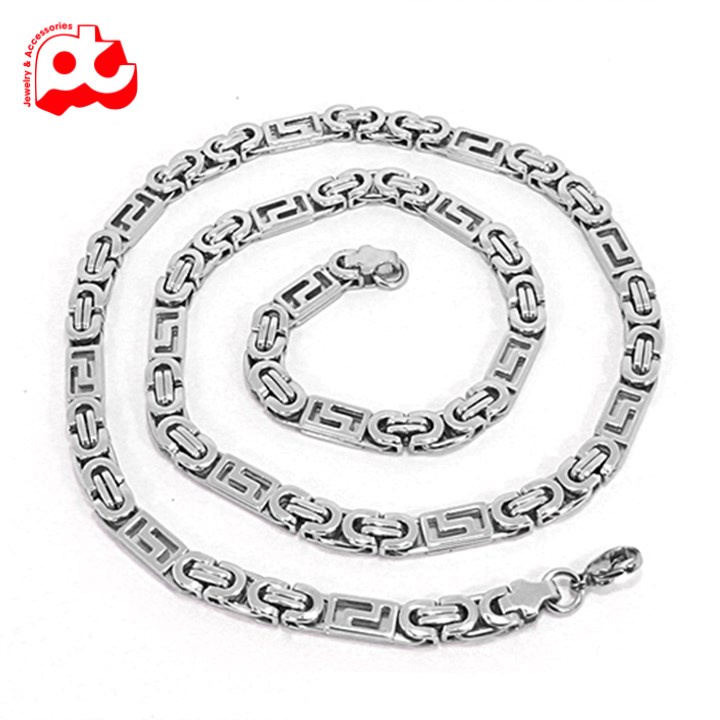 Dây chuyền xoắn nam titan cao cấp đẹp sang trọng thép không gỉ PT JEWELRY kích cỡ 8mm màu trắng PTDCNA44