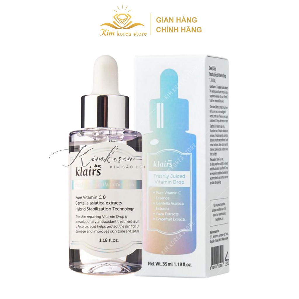 Serum vitamin C Klairs dưỡng trắng giảm thâm sạm mềm mịn cho da từ Klairs Freshly Juiced Vitamin Drop