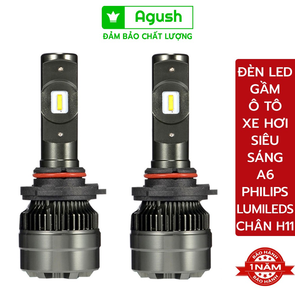 Đèn led gầm ô tô xe tải xe hơi A6 Philips Lumileds 1 cặp chân H11 siêu sáng 200% trợ sáng 175m tản nhiệt nhôm chống nước #8