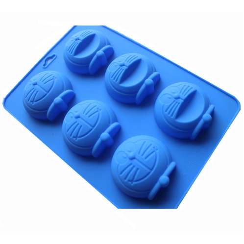Khuôn silicon bánh bông lan/ thạch rau câu/ làm xà phòng 6 mặt Doraemon