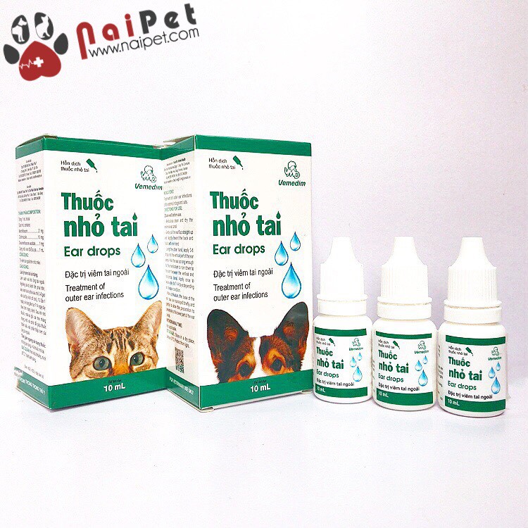 Nhỏ Tai Viêm Tai Ngoài Do Nấm Vemedim 10ml Cho Vật Nuôi