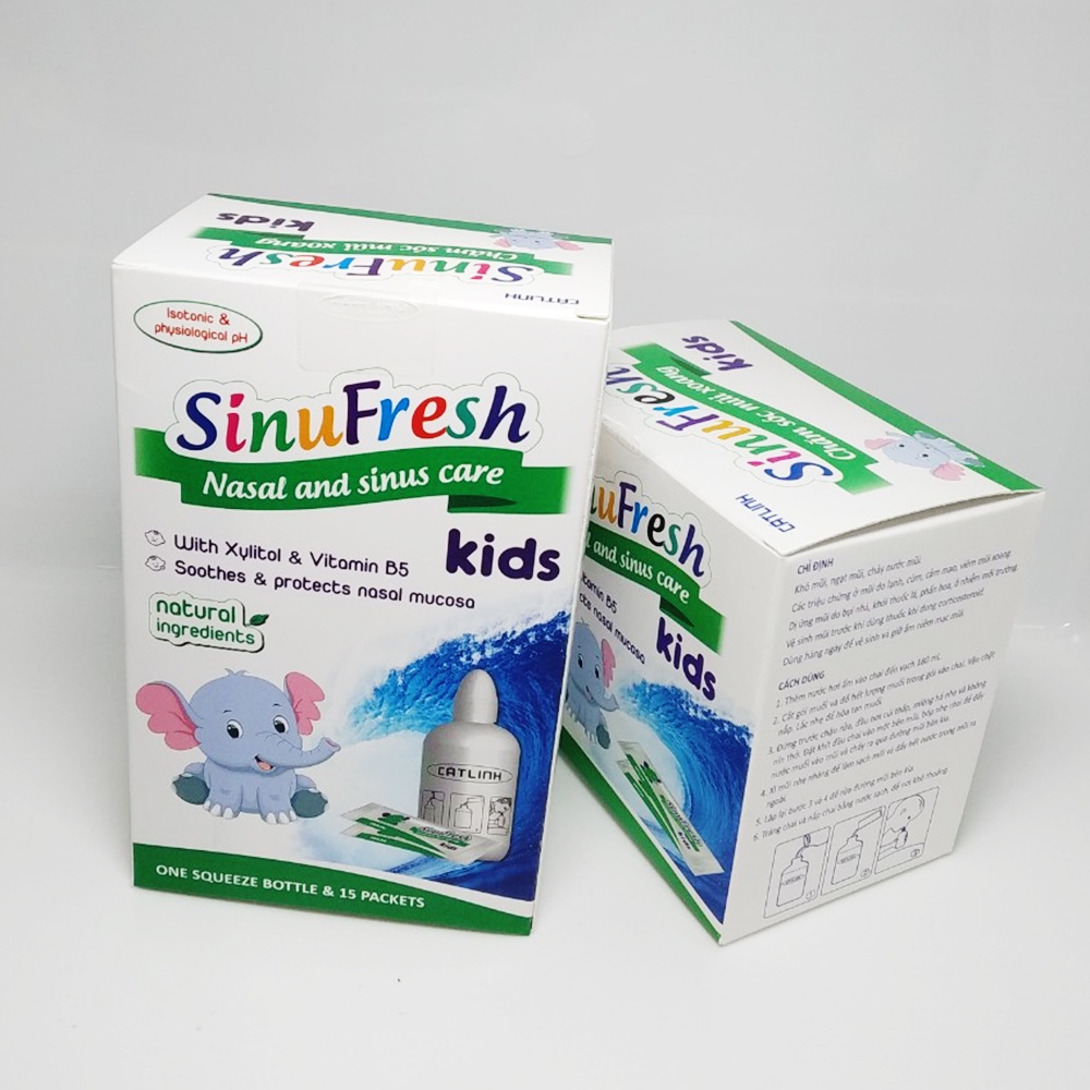 Muối rửa mũi xoang SinuFresh Kids Cát Linh cho bé từ 1 tuổi