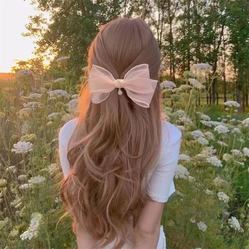 Kẹp Tóc Nơ Lớn Ngọt Ngào Kiểu Hàn Quốc Cho Nữ