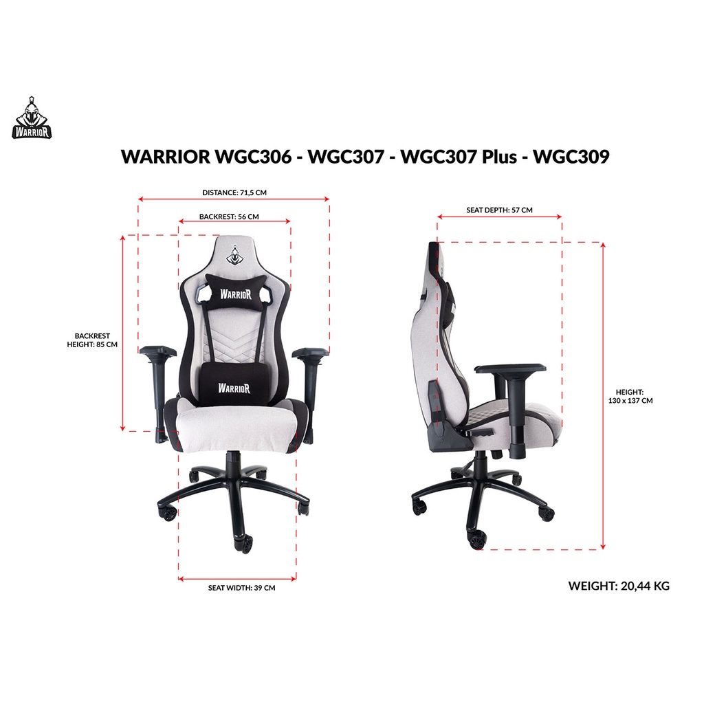 [Ghế Warrior Maiden WGC307 Plus] -Thiết kế công thái học- Vải Fabric. Ghế Gaming, Ghế chơi Game - Bảo Hành 24 Tháng