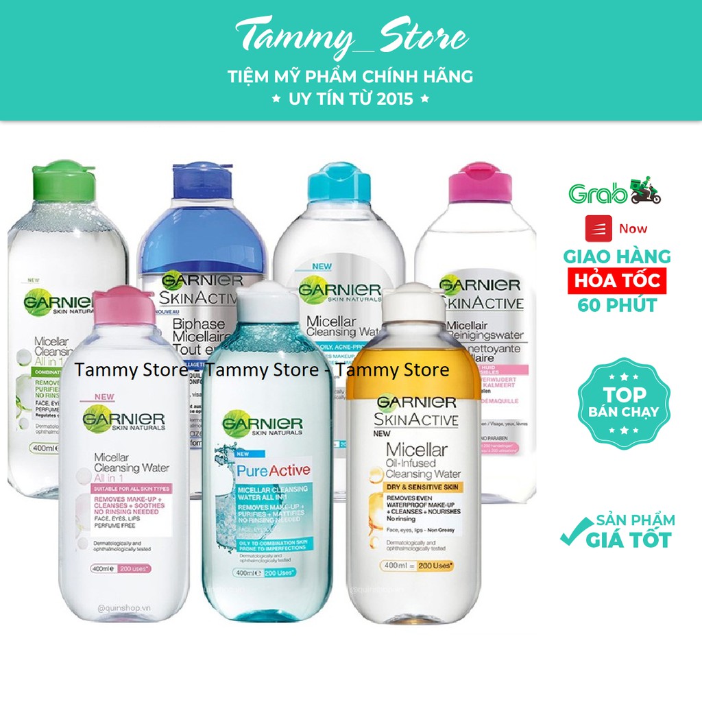 Nước tẩy trang Garnier Micellar các loại