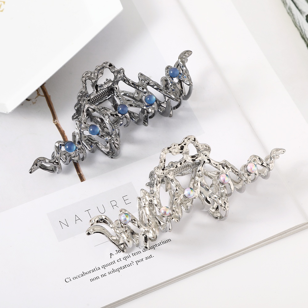 Haimeikang Kẹp Tóc Kim Loại Đính Đá Sapphire Chất Lượng Cao Cho Nữ