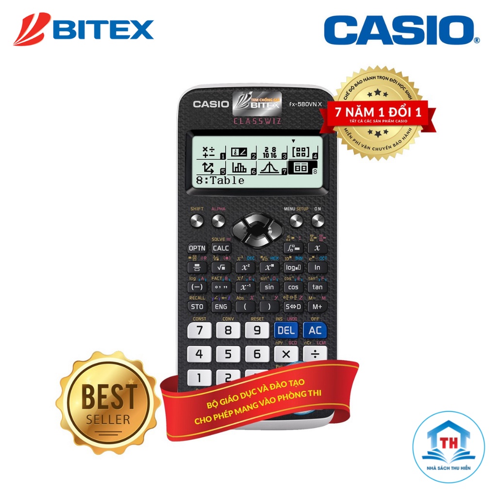 Máy Tính CASIO FX580VN X - Chính hãng - Bảo hành 7 năm