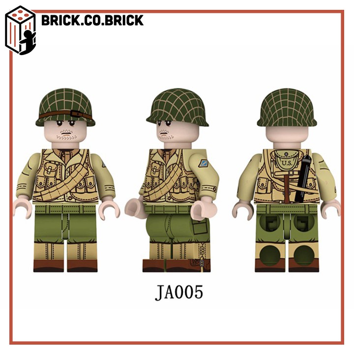 Lính Mỹ Mô Hình Đồ Chơi Lắp Ráp Lính Quân Đội Thế Chiến MinifigureS American Soldier World War JA003 JA004 JA008