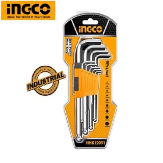 Bộ 9 chìa lục giác đầu tròn ingco hhk12091