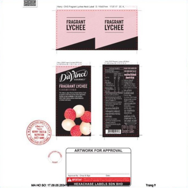 Siro Vải DAVINCI - chai nhựa 750ML