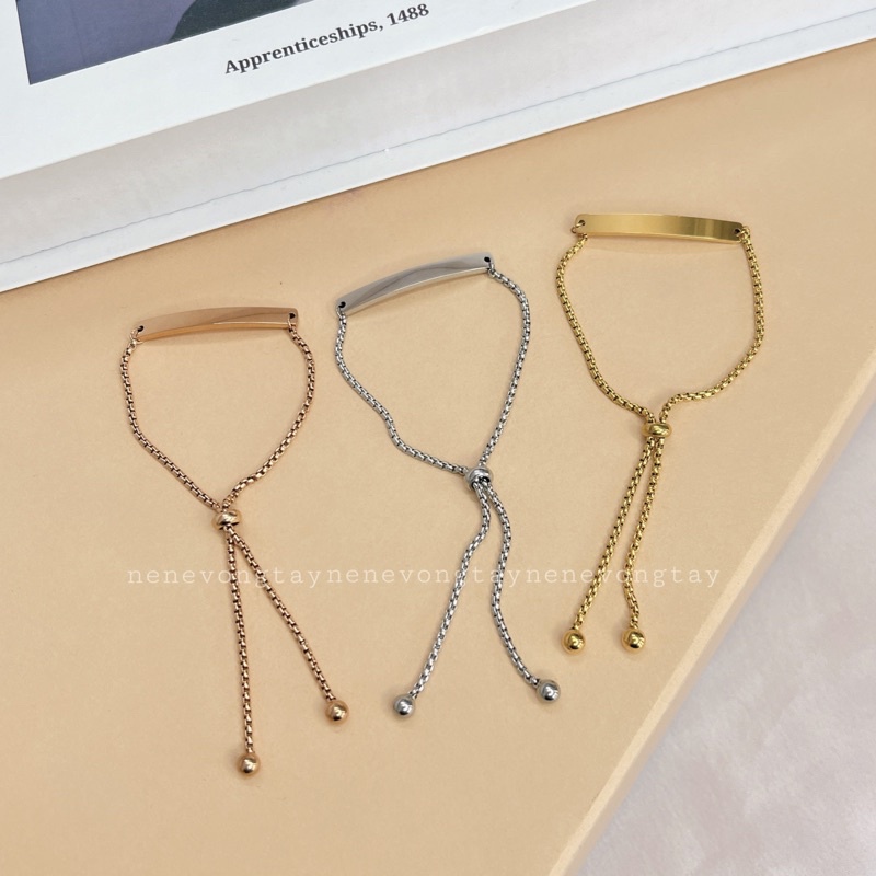 Vòng tay khắc tên dây rút thời trang cho nữ