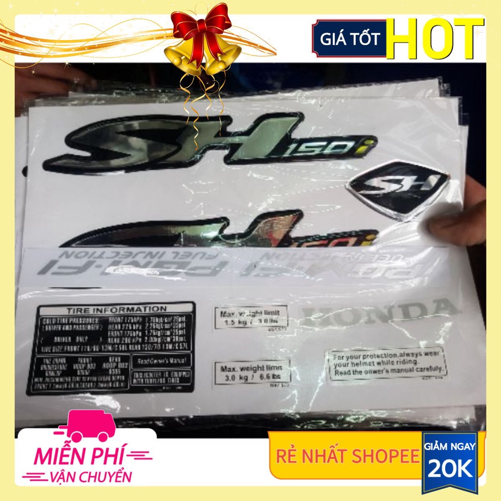 Tem thông số SH 150i nhập Ý nổi đẹp (trang trí thân xe máy Honda 2008