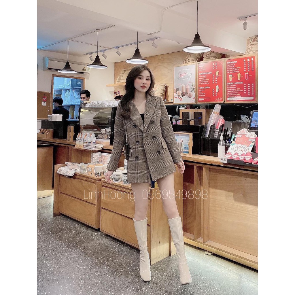 Áo phao dạ cổ vest 6 nút hàng 2 lớp kèm ảnh thật 165 | BigBuy360 - bigbuy360.vn