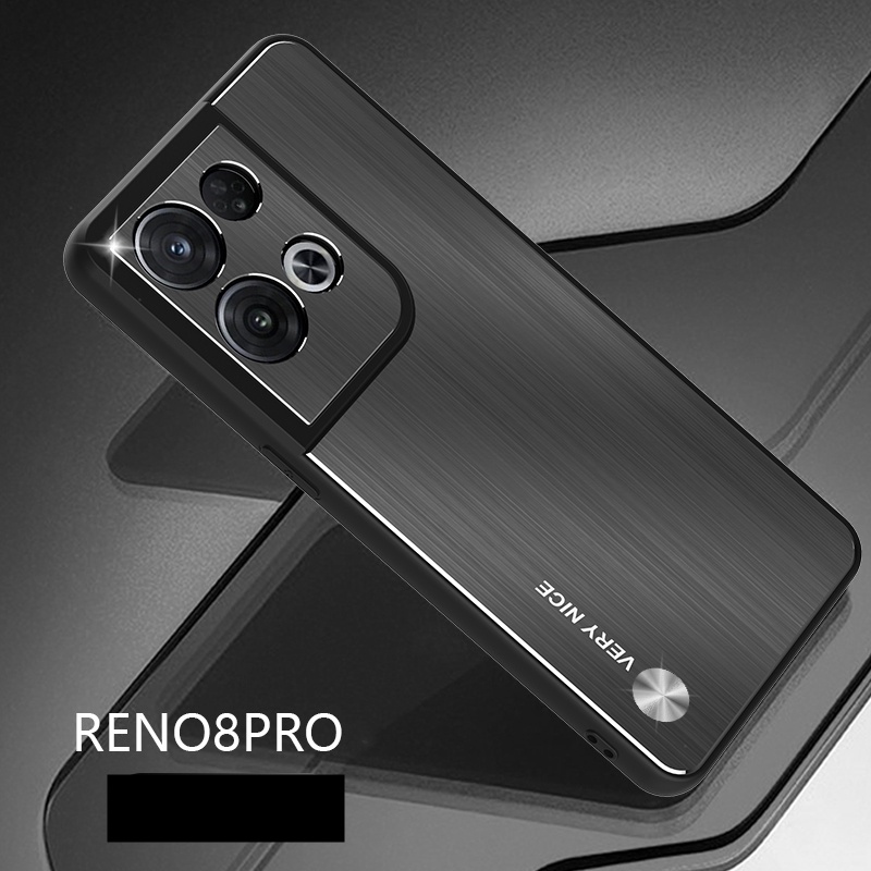 Ốp Điện Thoại Kim Loại Nhám Chống Sốc Thời Trang Cho OPPO Reno8 Pro Reno 8 8Pro 5G