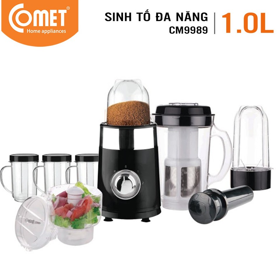 [Mã ELMALL10 giảm 10% đơn 500K] Máy xay sinh tố 7 cối nhựa kháng vỡ Comet CM9989