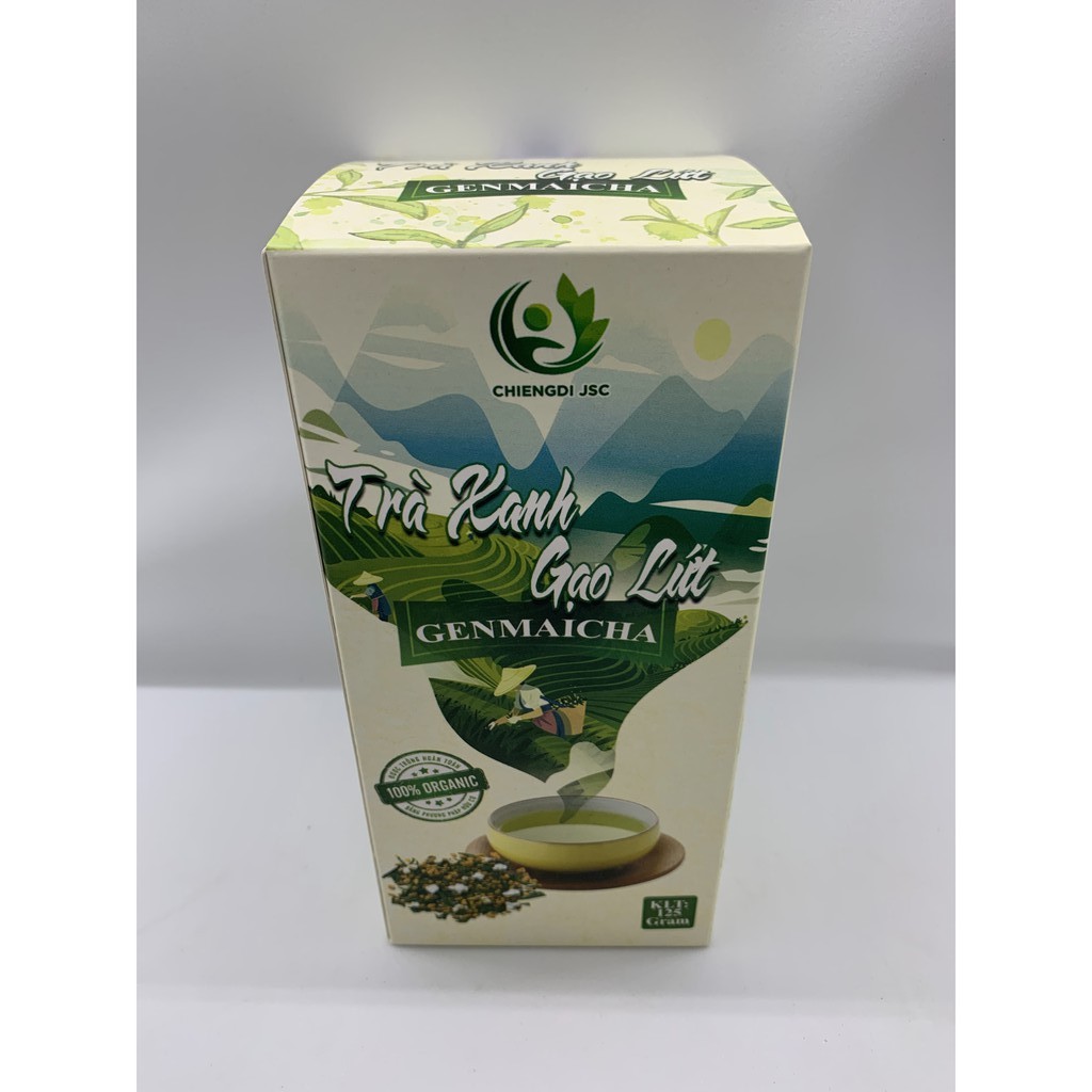 Trà xanh gạo lứt (Làm từ chè hữu cơ nguyên chất 100%) hộp 125gram